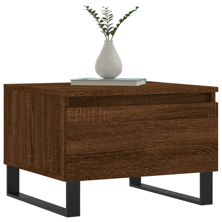 Salontafels 2 st 50x46x35 cm bewerkt hout bruin eikenkleur MeubelReus
