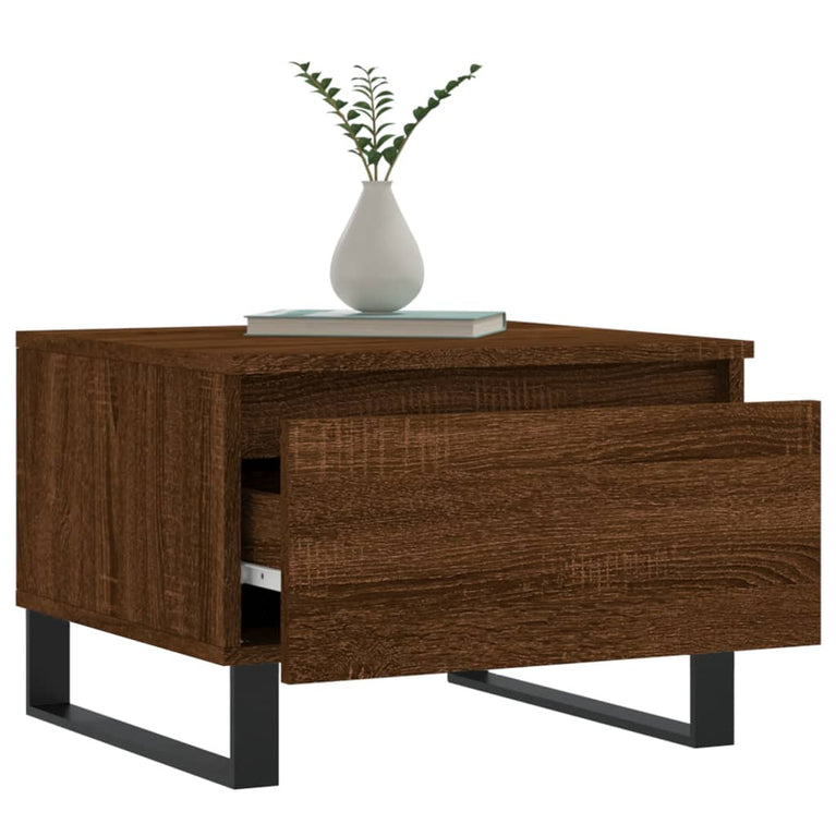 Salontafels 2 st 50x46x35 cm bewerkt hout bruin eikenkleur MeubelReus