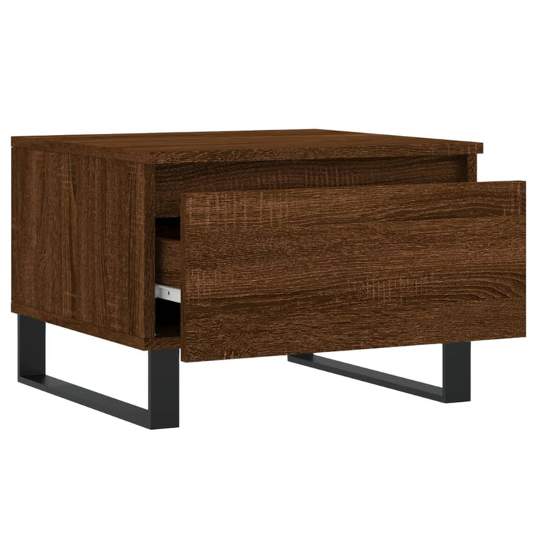 Salontafels 2 st 50x46x35 cm bewerkt hout bruin eikenkleur MeubelReus