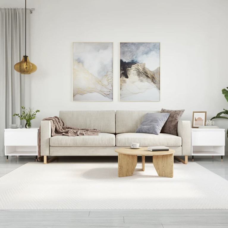 Salontafels 2 st 50x46x50 cm bewerkt hout wit MeubelReus