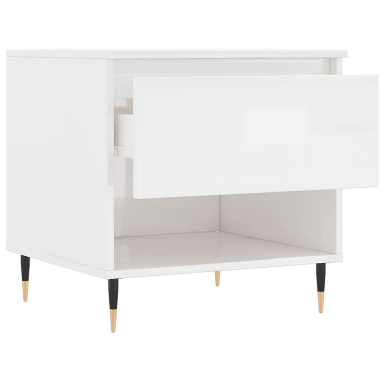 Salontafel 50x46x50 cm bewerkt hout hoogglans wit MeubelReus