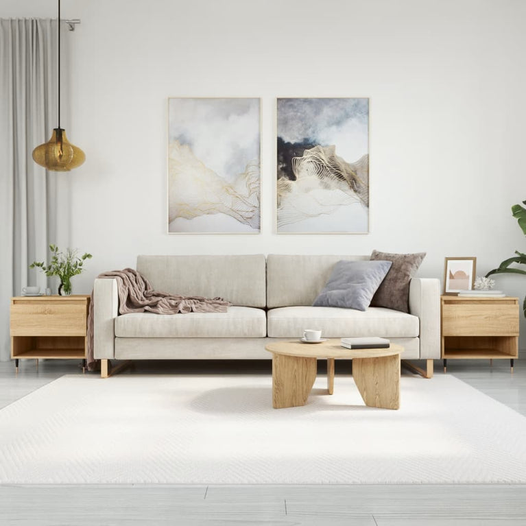 Salontafels 2 st 50x46x50 cm bewerkt hout sonoma eikenkleurig MeubelReus