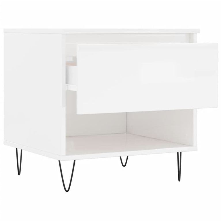 Salontafels 2 st 50x46x50 cm bewerkt hout hoogglans wit MeubelReus