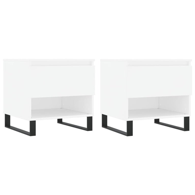 Salontafels 2 st 50x46x50 cm bewerkt hout wit MeubelReus