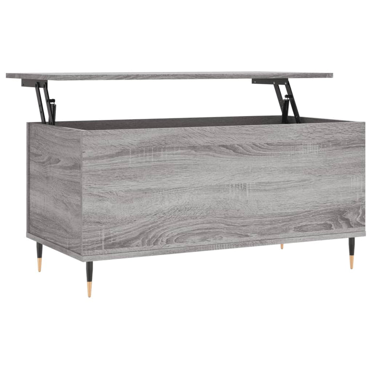 Salontafel 90x44,5x45 cm bewerkt hout grijs sonoma eikenkleurig MeubelReus