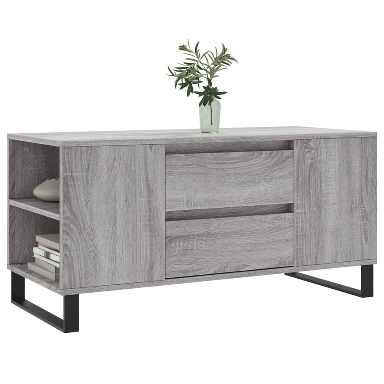 Salontafel 102x44,5x50 cm bewerkt hout grijs sonoma eikenkleur MeubelReus