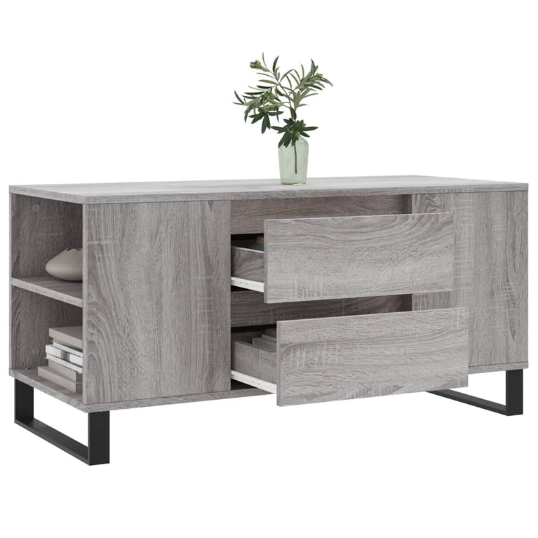Salontafel 102x44,5x50 cm bewerkt hout grijs sonoma eikenkleur MeubelReus