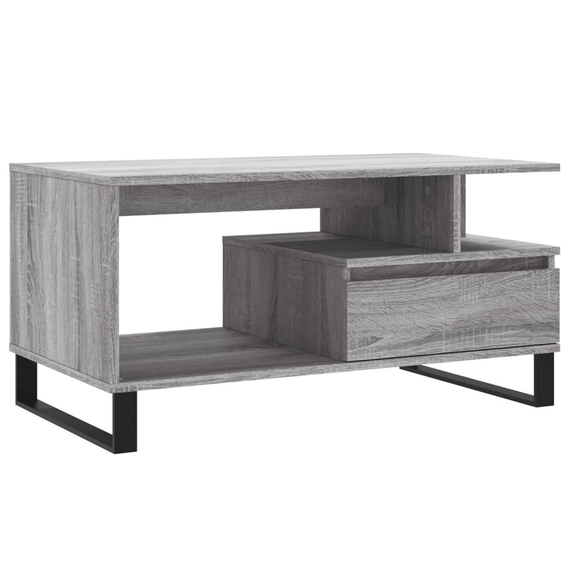 Salontafel 90x49x45 cm bewerkt hout grijs sonoma MeubelReus