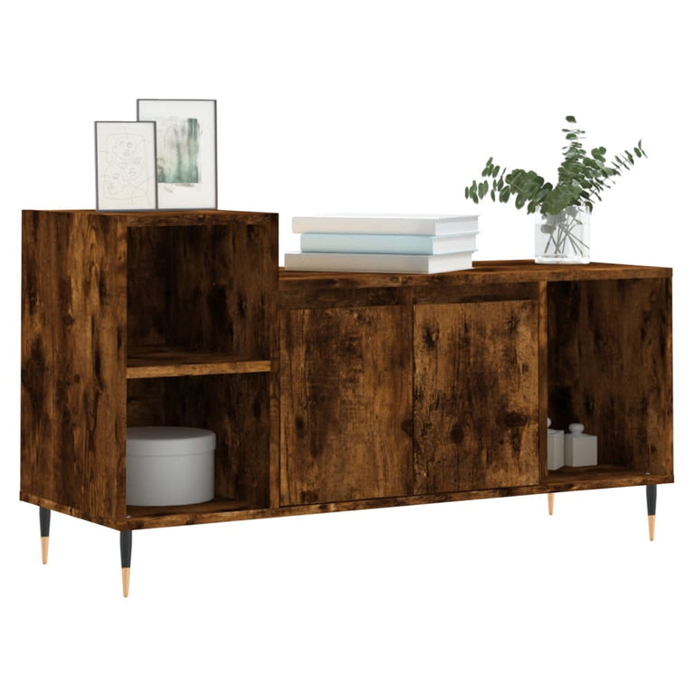 Tv-meubel 100x35x55 cm bewerkt hout gerookt eikenkleurig MeubelReus