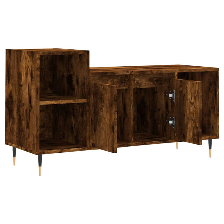 Tv-meubel 100x35x55 cm bewerkt hout gerookt eikenkleurig MeubelReus