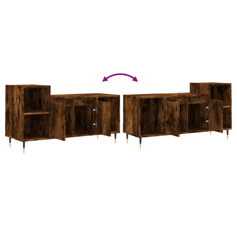 Tv-meubel 100x35x55 cm bewerkt hout gerookt eikenkleurig MeubelReus