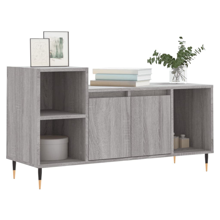 Tv-meubel 100x35x55 cm bewerkt hout grijs sonoma eikenkleurig MeubelReus