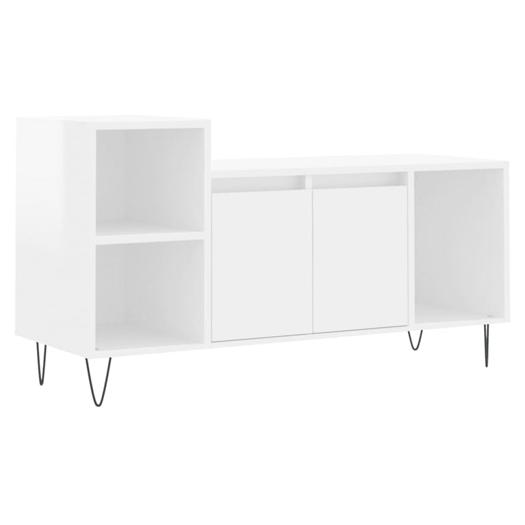 Tv-meubel 100x35x55 cm bewerkt hout hoogglans wit MeubelReus