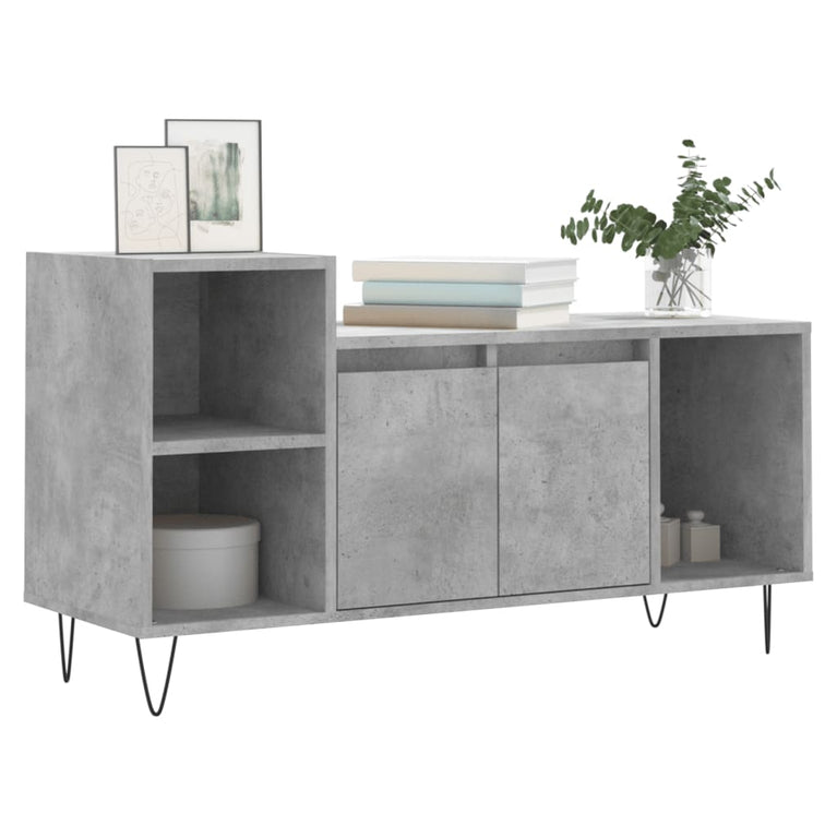 Tv-meubel 100x35x55 cm bewerkt hout betongrijs MeubelReus