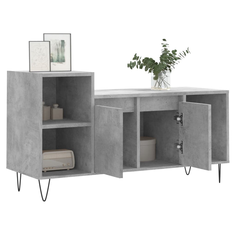 Tv-meubel 100x35x55 cm bewerkt hout betongrijs MeubelReus