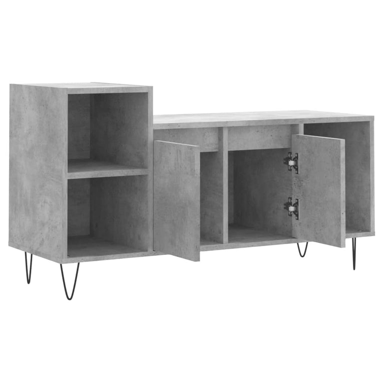 Tv-meubel 100x35x55 cm bewerkt hout betongrijs MeubelReus