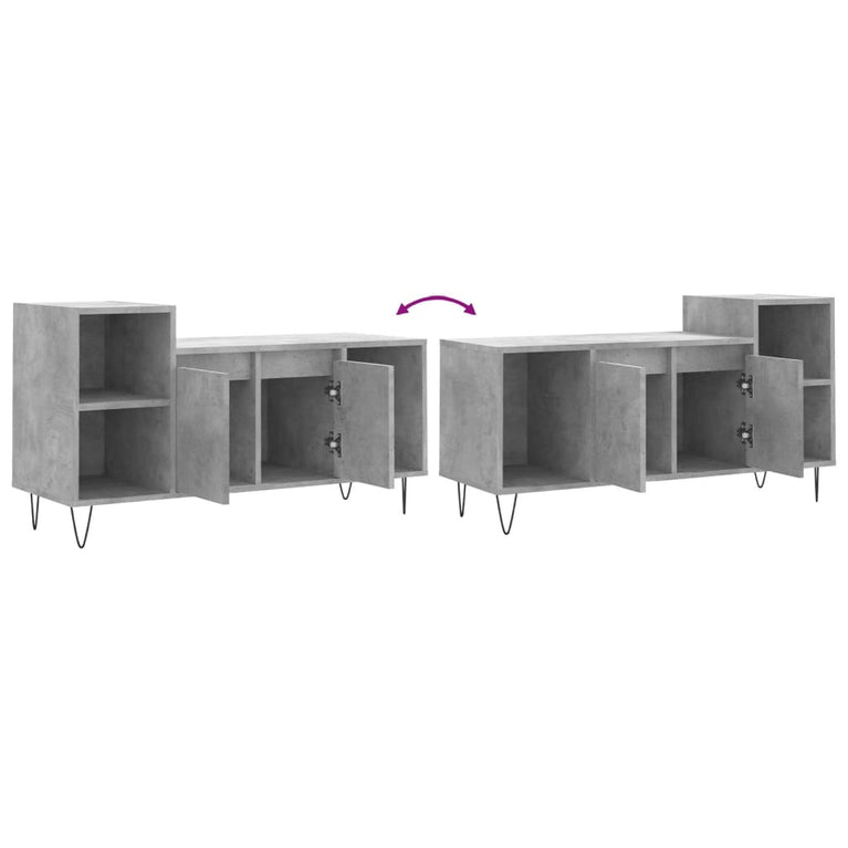 Tv-meubel 100x35x55 cm bewerkt hout betongrijs MeubelReus