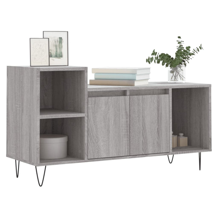 Tv-meubel 100x35x55 cm bewerkt hout grijs sonoma eikenkleurig MeubelReus