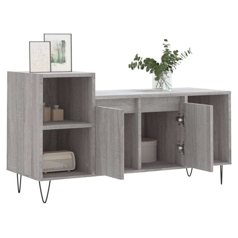 Tv-meubel 100x35x55 cm bewerkt hout grijs sonoma eikenkleurig MeubelReus
