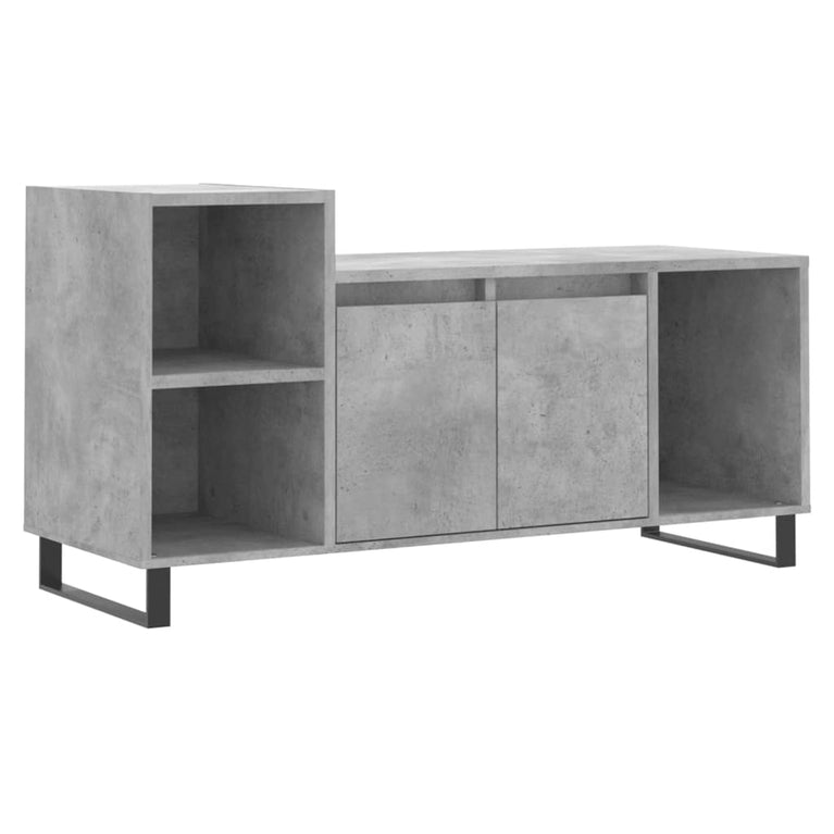 Tv-meubel 100x35x55 cm bewerkt hout betongrijs MeubelReus