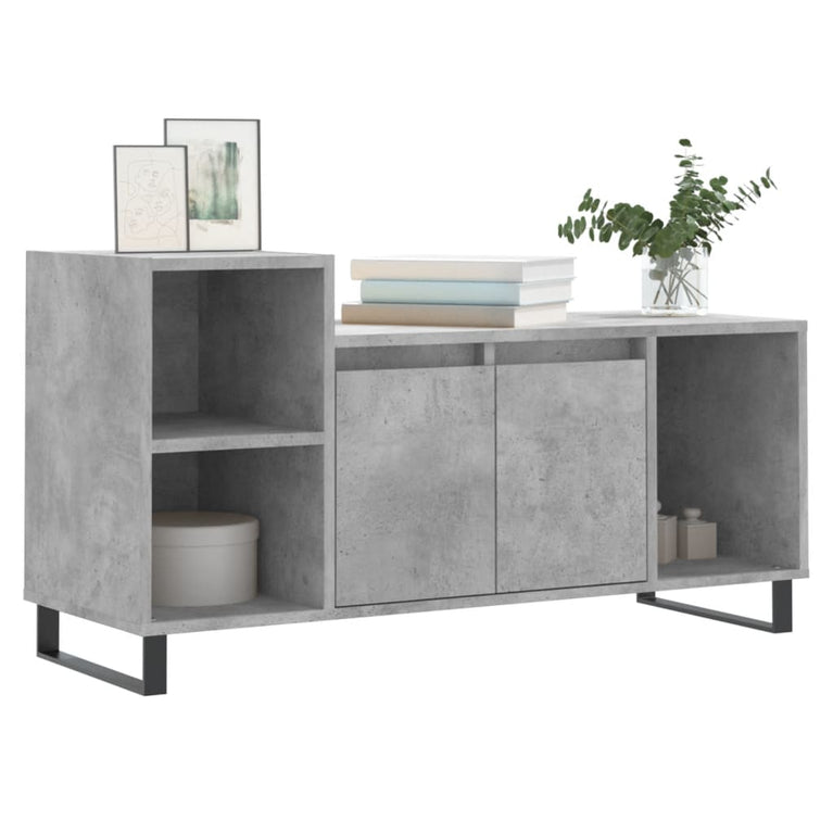 Tv-meubel 100x35x55 cm bewerkt hout betongrijs MeubelReus