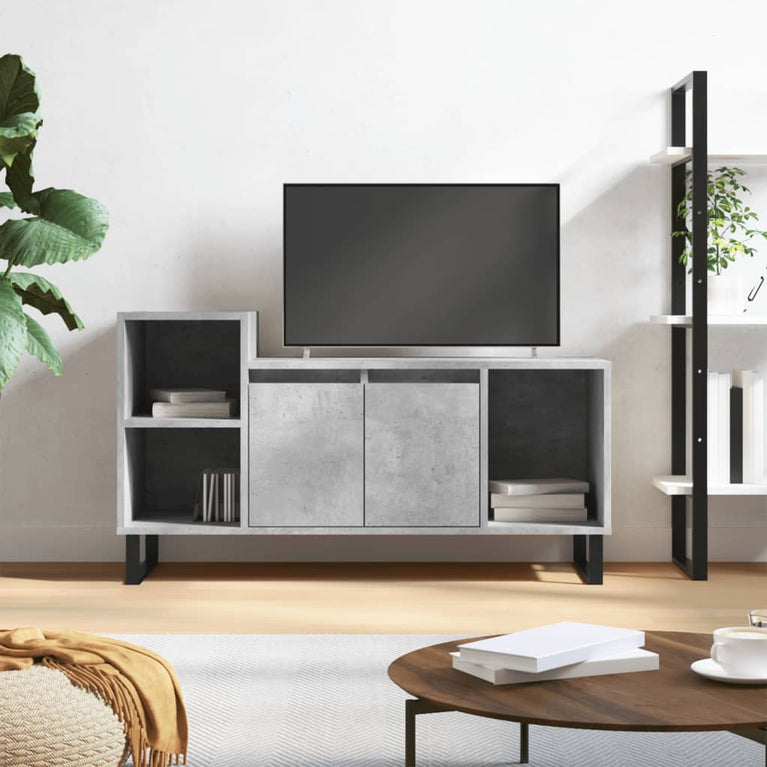 Tv-meubel 100x35x55 cm bewerkt hout betongrijs MeubelReus