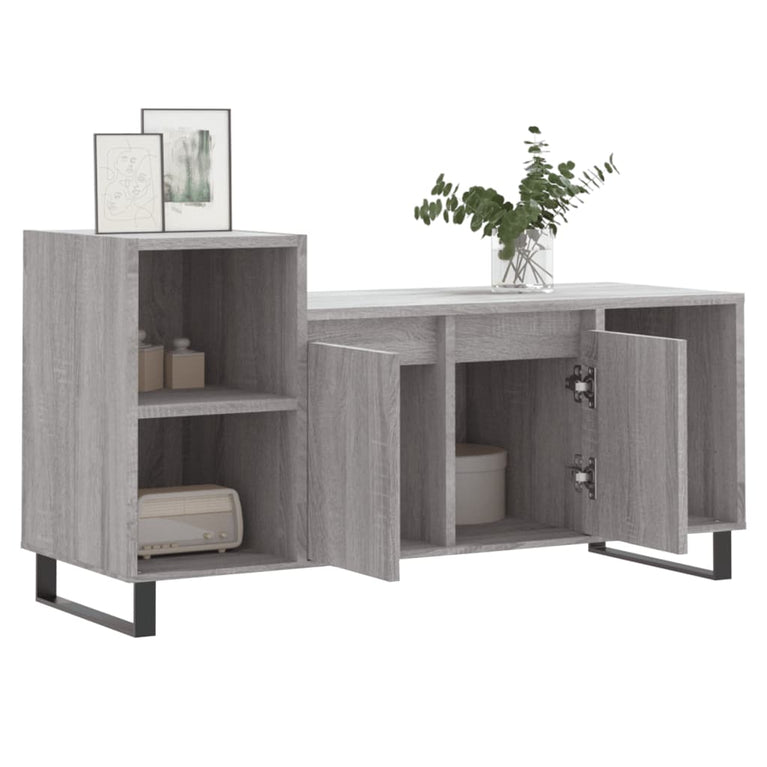 Tv-meubel 100x35x55 cm bewerkt hout grijs sonoma eikenkleurig MeubelReus