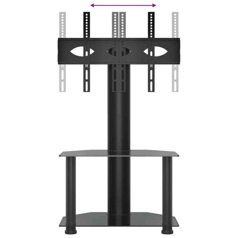 Tv-standaard hoek 2-laags voor 32-70 inch zwart