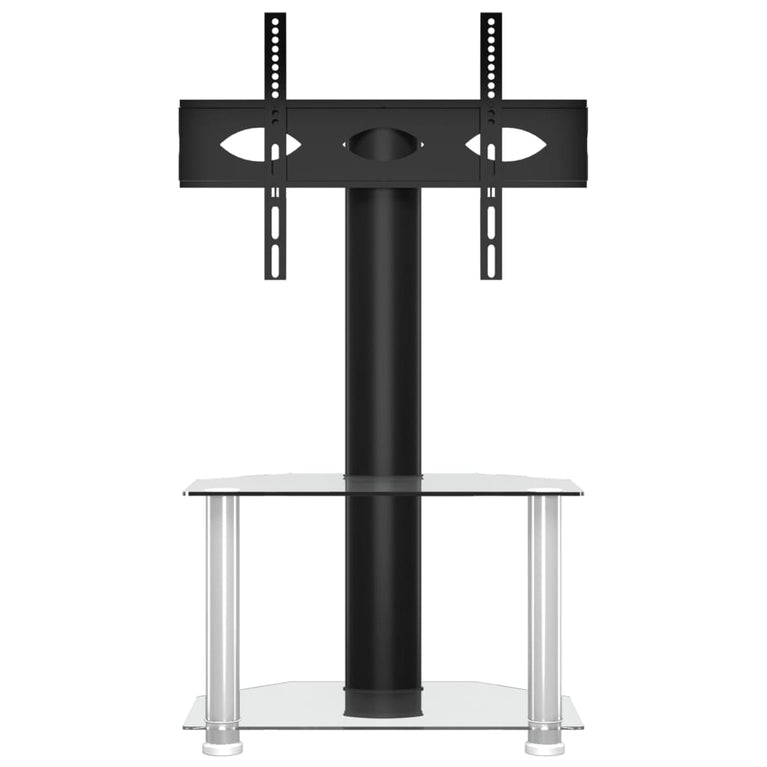 Tv-standaard hoek 2-laags voor 32-70 inch zwart en zilverkleur