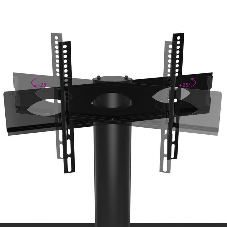 Tv-standaard hoek 2-laags voor 32-70 inch zwart