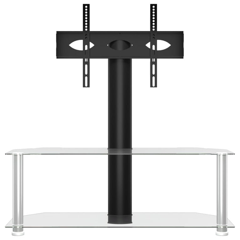 Tv-standaard hoek 2-laags voor 32-70 inch zwart en zilverkleur