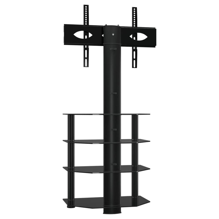 Tv-standaard hoek 4-laags voor 32-70 inch zwart