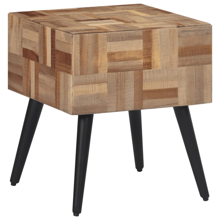 Bijzettafel 40x40x45 cm massief gerecycled teakhout