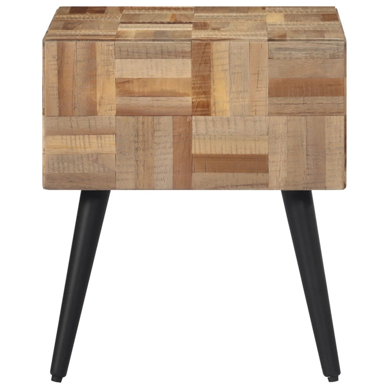 Bijzettafel 40x40x45 cm massief gerecycled teakhout