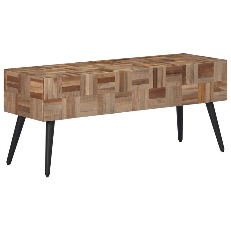 Bankje 110x35x45 cm massief gerecycled teakhout