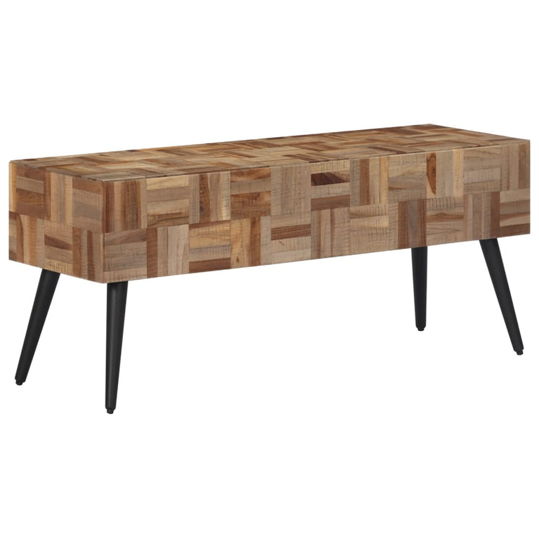Bankje 110x35x45 cm massief gerecycled teakhout
