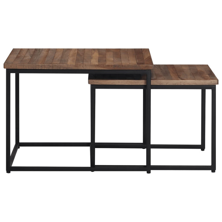 Tafeltjesset 2 st massief teakhout