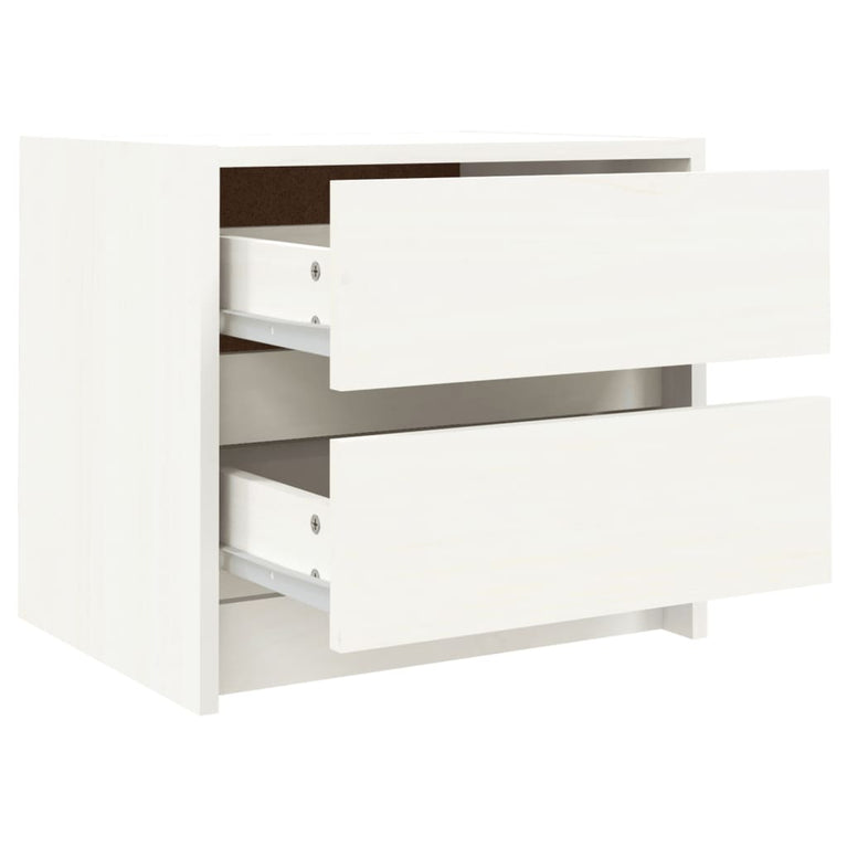 Nachtkastjes 2 st 40x31x35,5 cm massief grenenhout wit MeubelReus