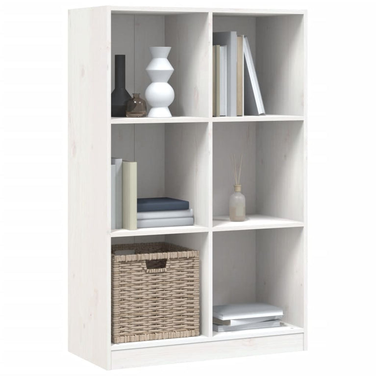 Boekenkast 70x33x110 massief grenenhout wit MeubelReus