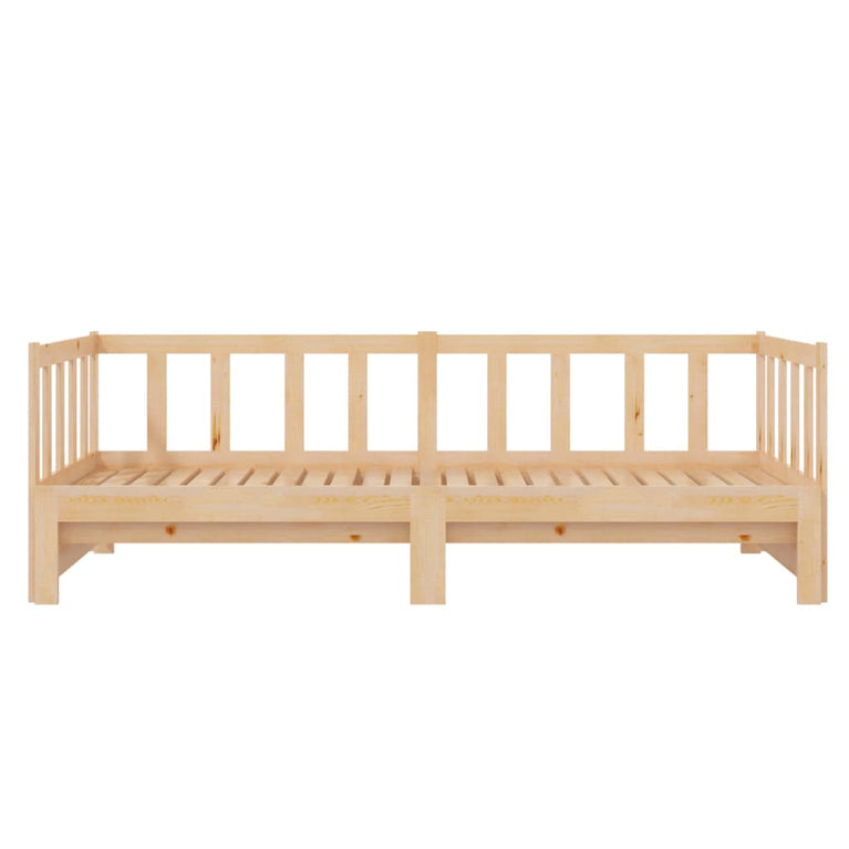 Slaapbank met onderschuifbed 90x200 cm massief grenenhout