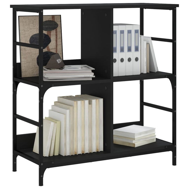 Boekenkast 78,5x33x82 cm bewerkt hout zwart MeubelReus