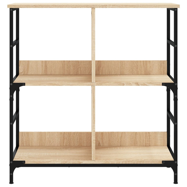 Boekenrek 78,5x33x82 cm bewerkt hout en ijzer sonoma eikenkleur MeubelReus