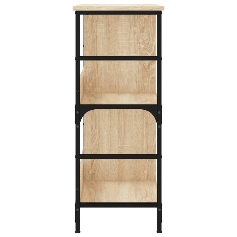 Boekenrek 78,5x33x82 cm bewerkt hout en ijzer sonoma eikenkleur MeubelReus