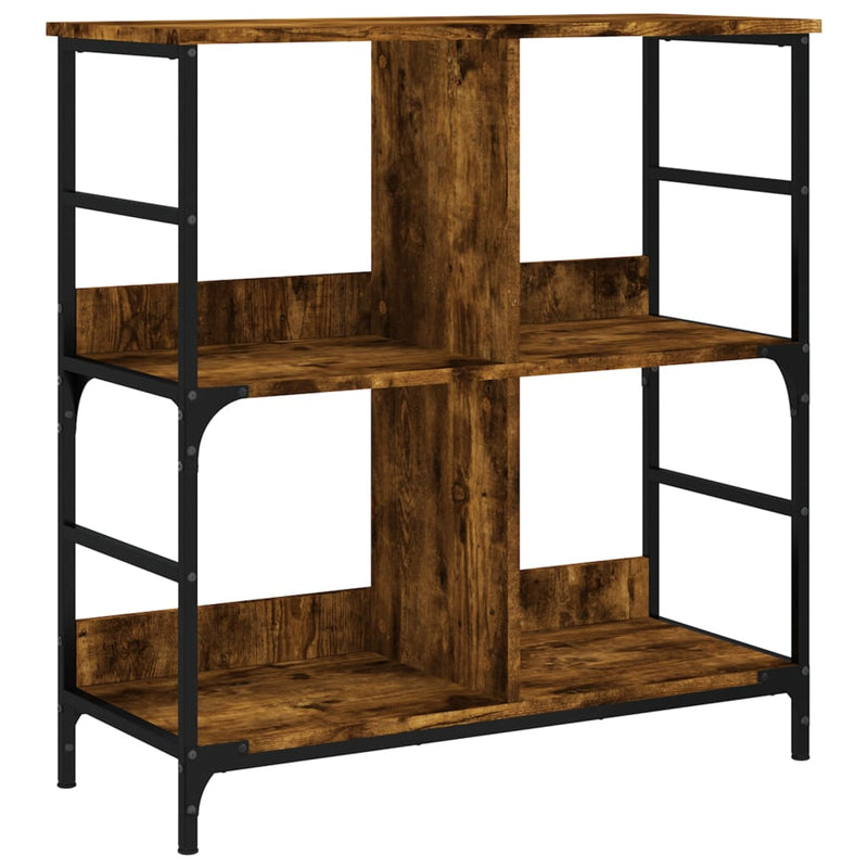 Boekenrek 78,5x33x82 cm bewerkt hout gerookt eikenkleurig MeubelReus