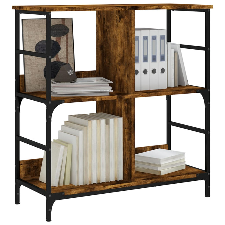 Boekenrek 78,5x33x82 cm bewerkt hout gerookt eikenkleurig MeubelReus