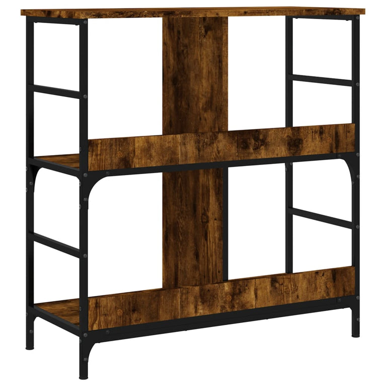 Boekenrek 78,5x33x82 cm bewerkt hout gerookt eikenkleurig MeubelReus
