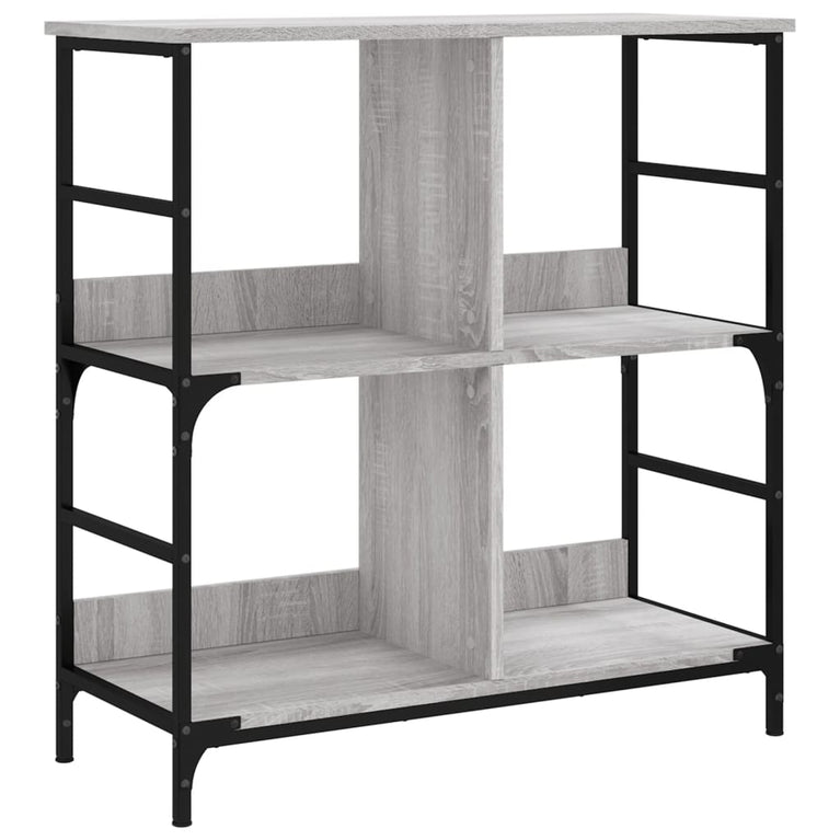 Boekenrek 78,5x33x82 cm bewerkt hout grijs sonoma eikenkleur MeubelReus