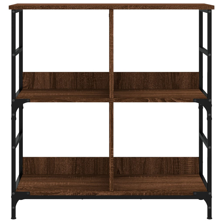 Boekenrek 78,5x33x82 cm bewerkt hout bruin eikenkleur MeubelReus