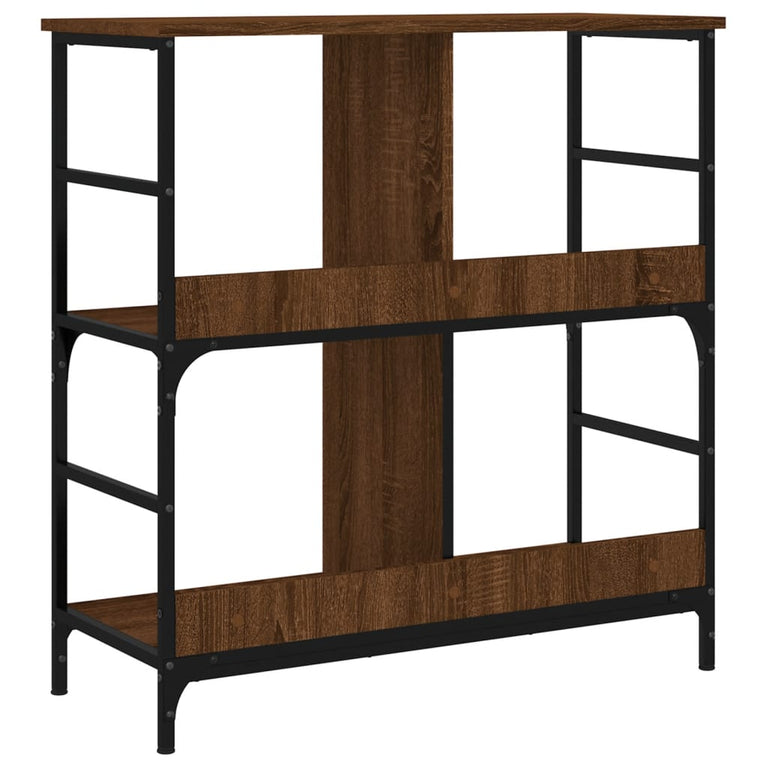 Boekenrek 78,5x33x82 cm bewerkt hout bruin eikenkleur MeubelReus