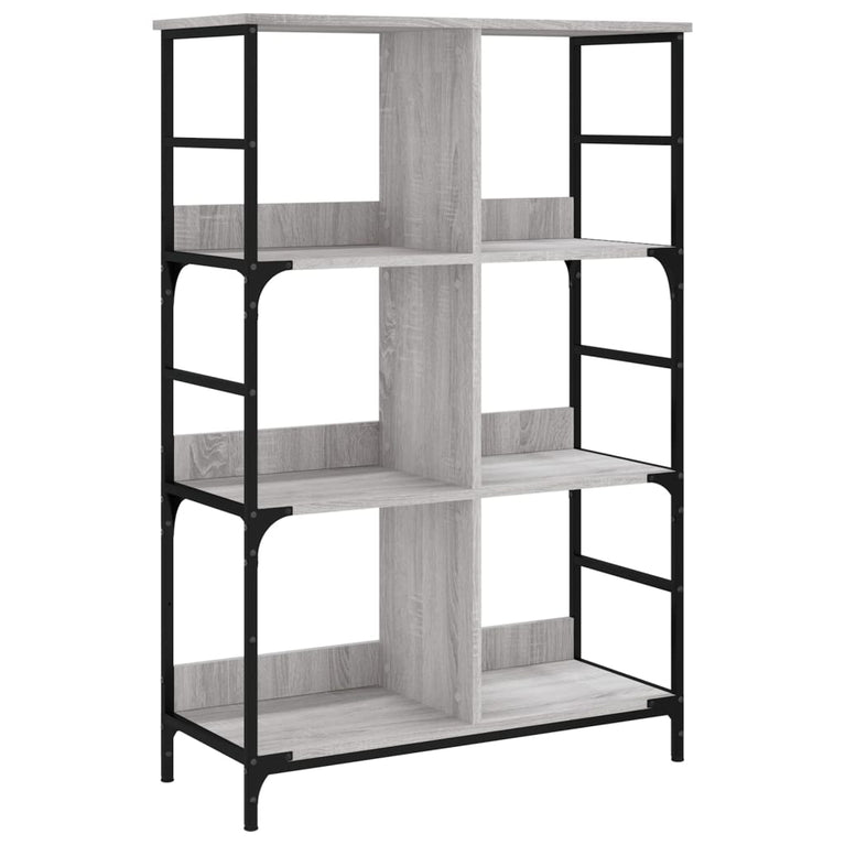 Boekenrek 78,5x33x117,5 cm bewerkt hout grijs sonoma eikenkleur MeubelReus